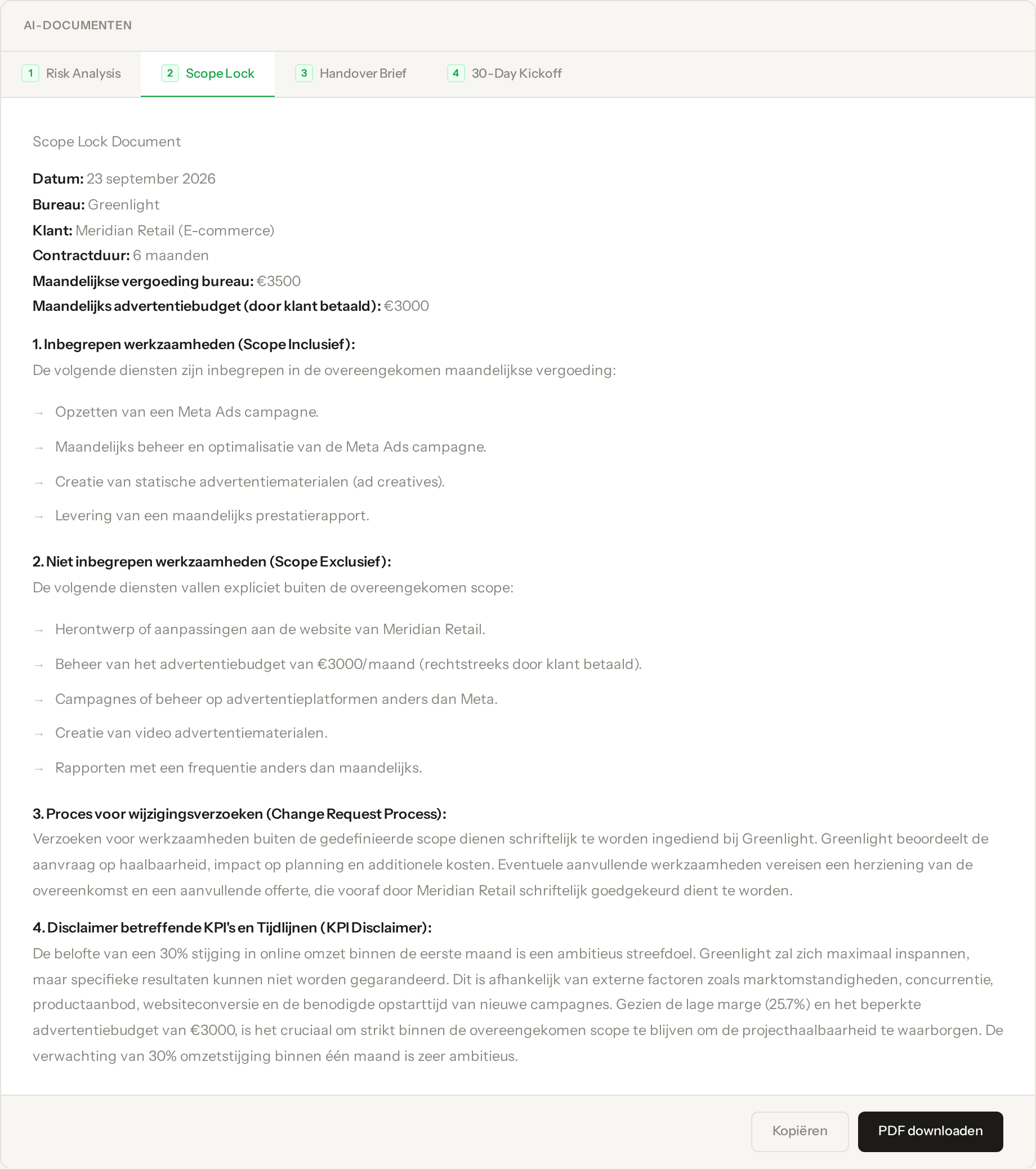 Genereer je documenten